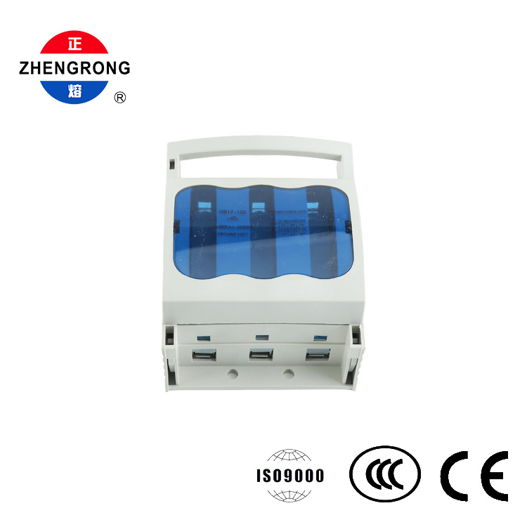 3 Polo Fusible Etengailu Deskonektorea 100A 690V DIN Rail